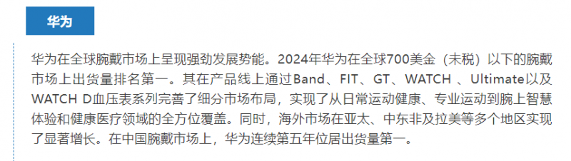 IDC：2024华为穿戴出货量同比增长率全球第一，在国际市场高歌猛进