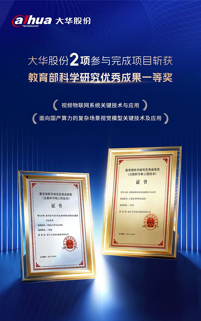 大华股份荣获两项教育部科学研究优秀成果一等奖
