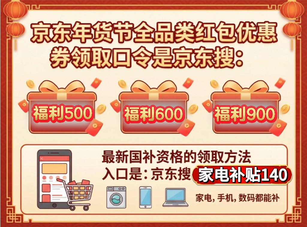 京东优惠券怎么领取最划算？京东年货节优惠券入口在哪？京东隐藏内部券京东无门槛优惠券怎么拿？京东国家补贴国补怎么参加？