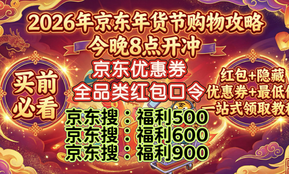 高价回收备案域名:2026京东优惠券怎么领取?京东年货节全品类隐藏内部优惠券怎么领划算?全品类年货节红包+大额无门槛优惠券领取方法汇总插图 2026京东优惠券怎么领取?京东年货节全品类隐藏内部优惠券怎么领划算?全品类年货节红包+大额无门槛优惠券领取方法汇总