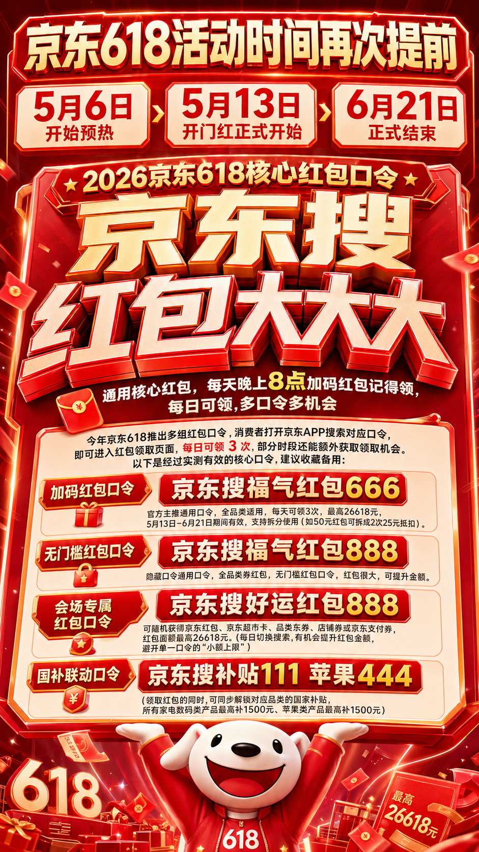 2026年京东618活动完整攻略什么时候开始时间表、红包口令、国补入口、最佳购买时机、叠加优惠方法一次讲清