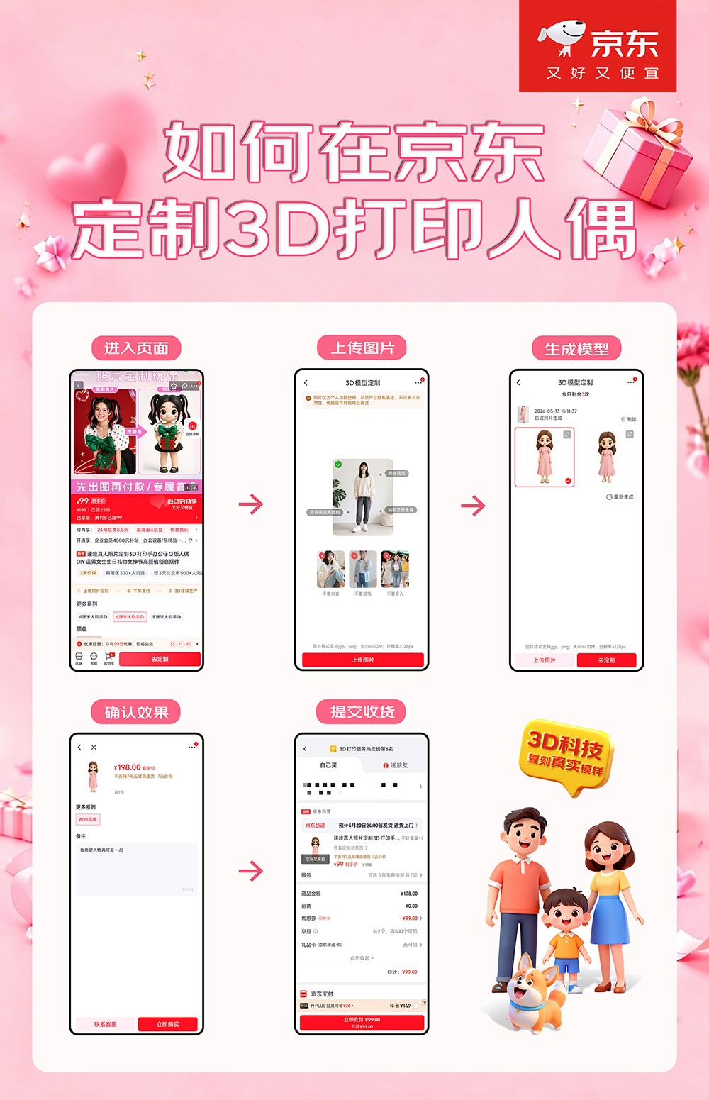 京东正式上线3D打印定制服务 立体呈现“爱的高定时刻”
